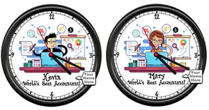 Personalized Accountant Bookkeeper CPA Tax Planning Consultant Sign Wall Clock - Picture 1 of 3