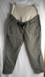 Pantalone premaman verde stivaletto taglio old navy pull on full panel fascia pancia tg 16 - Foto 1 di 6