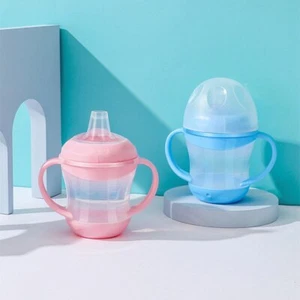 Baby Cups 160ML Newborn Silicone Anti-drip Cup Baby Portable Beverage Bottle - Picture 1 of 16