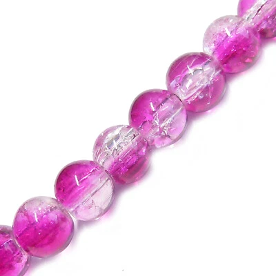 Glasperlen Crackle rund 4 mm pink klar ca. 200 Perlen Spacer nenad-design - Bild 1 von 4