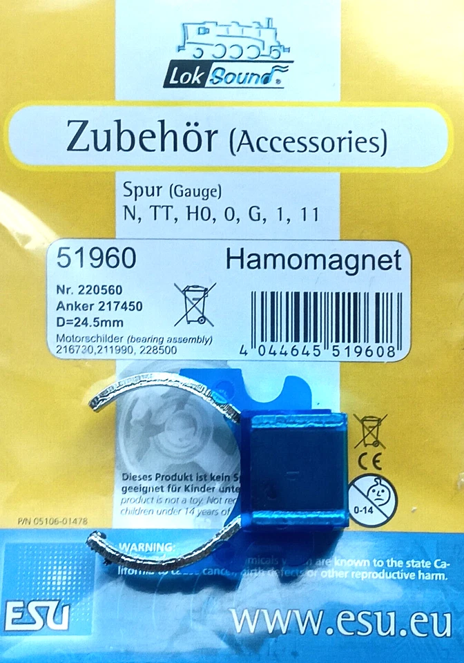 Esu 51960 Hamomagnet groß, für Märklin Scheibenkollektor - Motor groß, NEU OVP - Bild 1 von 1