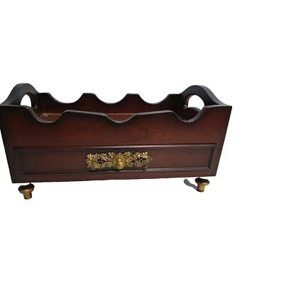 Bombay Company 1998 Wood Wine Bottle Holder W/ Drawer Showcase Display  - Image 1 of 4