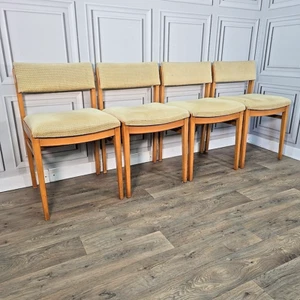 Retro Set 4 Vintage Beautility Dining Chairs – Mid Century Modern Beech Wooden - Picture 1 of 24