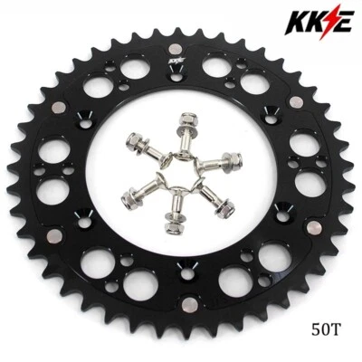 KKE Black 50T Hybrid Rear Sprocket for Suzuki DRZ400S 2000-2025 RM125 1996-2008 - Image 1 of 4