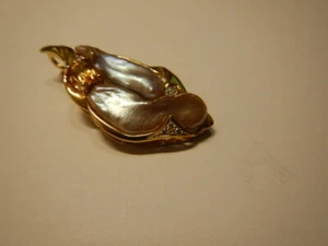 Anhänger 750 Gelbgold 2 Biwa Perlen Citrin und 5 Brillianten - Bild 1 von 8