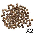 2x 100pcs Natural Wood Beads Round Smooth Loose Spacer Bracelets Necklace Wood