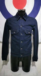 Mens Topman Stretch Skinny Denim Jacket Indigo Size UK Small (H1) - Picture 1 of 11