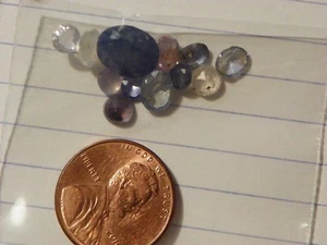 Zafiro azul 11,25 quilates 12 piezas inclusiones pesadas para limpiar los ojos grado de mezcla - Imagen 1 de 1