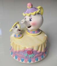 New ListingVintage Schmid Beauty & the Beast Music Box w/Mrs. Potts & Chip "Be Our Guest"