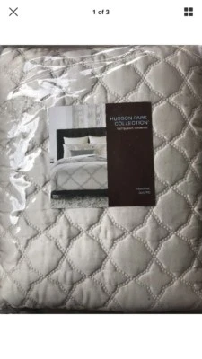 Hudson Park Verraine Mezcla de Algodón F/QUEEN Cobertor + 2 Fundas Estándar - CREMA, Nuevo Foto 1 de 4