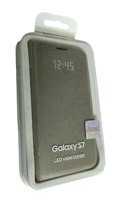 Official Genuine Samsung Galaxy S7  LED View Flip  Wallet Case Cover Gold - Image 1 of 2