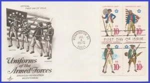 USA4 #1565-68 U/A ARTCRAFT FDC BL4 Militär Uniformen - Bild 1 von 1