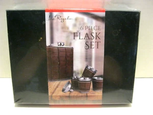 La Regala Leder Flachmann & Schnapsgläser - Reise Bar Set - 6 Stück Set - Neu - Bild 1 von 7