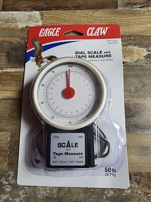 EAGLE CLAW 50LB SCALE WITH 39" MEASURING TAPE #04070-003 NEW! - Image 1 of 4