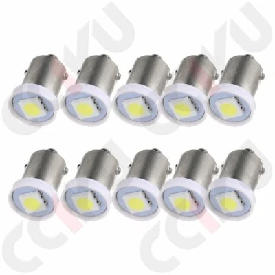 10Pcs White 1SMD LED Instrument Panel Cluster BA9S 1895 57 Light Bulbs For Ford - Image 1 of 4