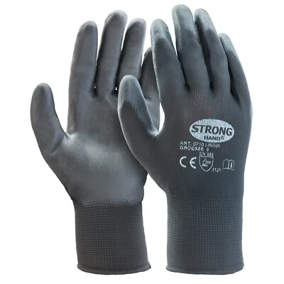 Schwarze Montage Arbeitshandschuhe von StrongHand Gr. 6 bis 11 Werkstatt Garten - Bild 1 von 3