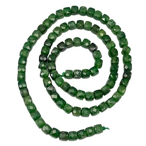 Chrome Diopside Cube Bead Strand | 4mm | Green | 95 Bead(s) | - Picture 1 of 12