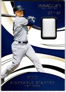 Giancarlo Stanton Yankees 2020 Panini Immaculate Collection Relics Card #21 /99 - Picture 1 of 2