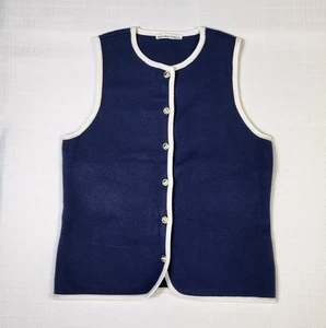Abercrombie & Fitch Mara LuxeLoft Button-Up Navy Blue Sweater Vest Size L Neu ohne Etikett - Bild 1 von 7