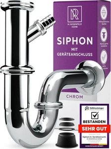 Siphon für Waschbecken und Waschtisch mit Geräteanschluss 1 1/4 Abfluss Sifon - Bild 1 von 9
