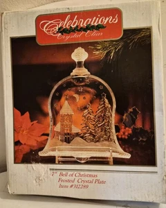 FEIERN - KRISTALLKLARE WEIHNACHTSGLOCKE MATTIERTE KRISTALLPLATTE - 7 ZOLL - Bild 1 von 1