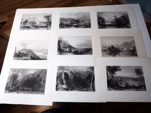 Lotto di 17 incisioni in acciaio, W H Bartlett, paesaggio americano, 1853 - Foto 1 di 1