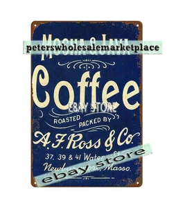 A.F. Ross Mocha Java Coffee rustic kitchen plaque tin sign - Picture 1 of 4