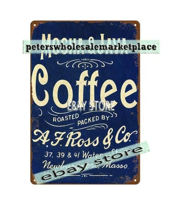 A.F. Ross Mocha Java Coffee rustic kitchen plaque tin sign - Image 1 of 4