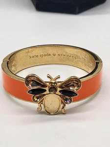 KATE SPADE Unwanted Visitor Hinged Bangle Bracelet Insect Orange *Missing stone - Bild 1 von 12