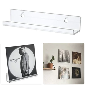 12" Clear Vinyl Record Shelf Wall Mount Wall Mount Album Record Holder Display - Picture 1 of 20