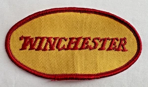 VINTAGE WINCHESTER CLOTH SEW-ON PATCH GUN RIFLE FIREARMS 3 3/4" LONG - Picture 1 of 3