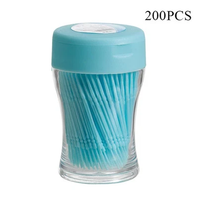 Palillos de dientes de higiene bucal de plástico palillos dentales cepillo de hilo dental paquete de cuidado bucal 200 piezas Foto 1 de 4