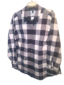 Lane Bryant Button Up Shirt Damen Gr. 22 schwarz weiß kariert Stretch Neu mit Etikett - Bild 1 von 7