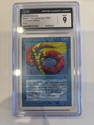 Mtg Unlimited Lord of Atlantis - CGC 9 Mint - 1993 Rare - Image 1 of 2