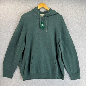 L.L.Bean Wicked Soft Cotton Cashmere Knit Hoodie Sweater Pullover Mens XL NWT - Picture 1 of 13