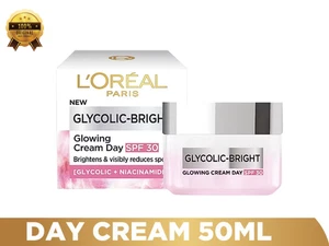 L’Oreal Paris Glycolic Bright SPF30 PA+++ Day Cream 50ml | Anti-Dullness Glow - Picture 1 of 10