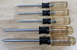 Vintage Handwerker 5 Stk. Torx Schraubendreher Set T10 T15 T20 T25 T30 WF Serie USA - Bild 1 von 5