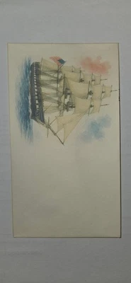 USS Constitution “Old Ironsides” Vintage Cachet Envelope – War of 1812 Frigate - Image 1 of 3