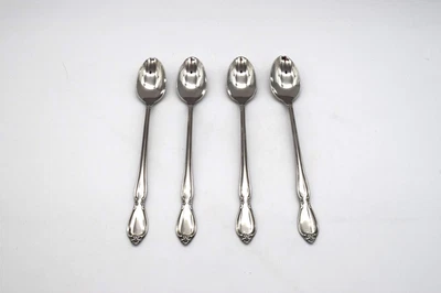 Oneida Community Stainless  Chatelaine Pattern 4 LONG ICED TEA SPOONS  7.5" - Image 1 of 4