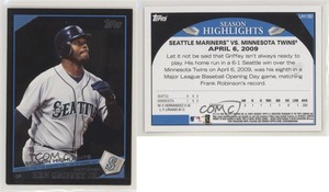 2009 Topps Update Season Highlights Wal-Mart Black Ken Griffey Jr #UH190 HOF