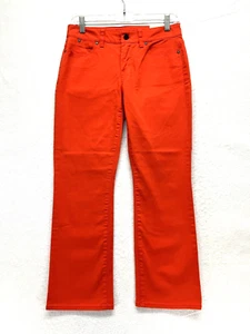 Talbots Signature Crop Flare Jeans Women's Size 2 - Bright Orange Capri Stretch - Picture 1 of 14
