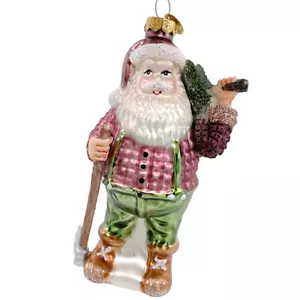 Holzfäller Ornament - Weihnachtsmann mundgeblasenes Glas Weihnachtsschmuck - Bild 1 von 5