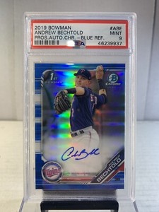 Andrew Bethtold PSA 9 2019 Chrome Blue Ref Auto Chadds Ford Pennsylvania Twins #