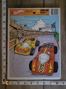 Vintage Hot Wheels Mattel Inc. 1986 Golden Frame-Tray puzzle Race Cars USA Made