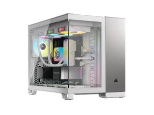 CORSAIR 2500X Micro ATX Dual Chamber PC Case, White/Satin Gray Aluminum, CC-9011 - Picture 1 of 12