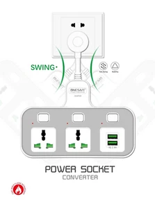 Universal Steckdosen Steckdosenleiste mit Schutz USB Wandmontage - Bild 1 von 6