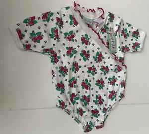 VTG Kids R Us Playette Short Sleeve Baby Bodysuit Romper Strawberry Print 12Mths - Picture 1 of 3