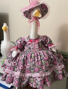 GOOSE CLOTHES ~ PINK FLOWER SPRING/SUMMER DRESS - GOOSE OUTFITS BY TERRI - Picture 1 of 6