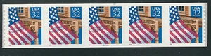 Scott # 2915A... 32 Cent...  Flag over Porch...Plate # Strip of 5...MNH - Picture 1 of 1