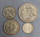 AUSTRALIA+Pre+Decimal+Silver+Coin+Type+Set+3P+6P+SHILLING+%26+FLORIN+%28%23C3516%29